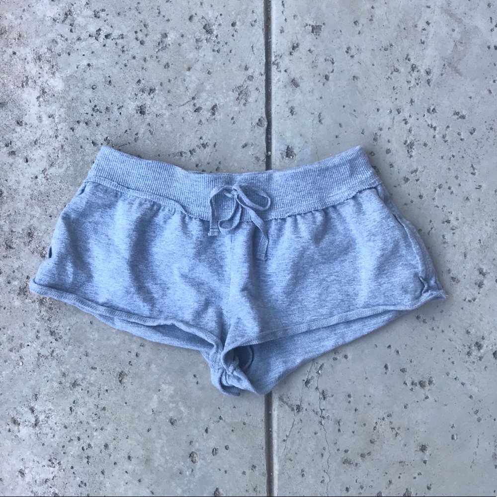 Gray lounge shorts, size S